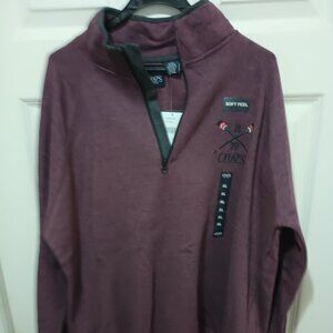 NWT Men's 1/4 Zip XL Long Sleeve Sweatshirt Maroon Burgundy Soft Man's Shirt WOW